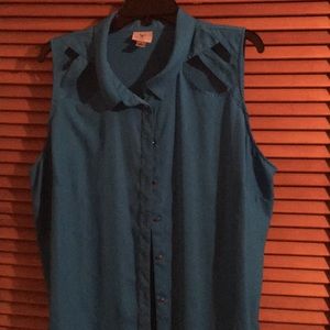 Sleevless Womens Dress Shirt sz 2x